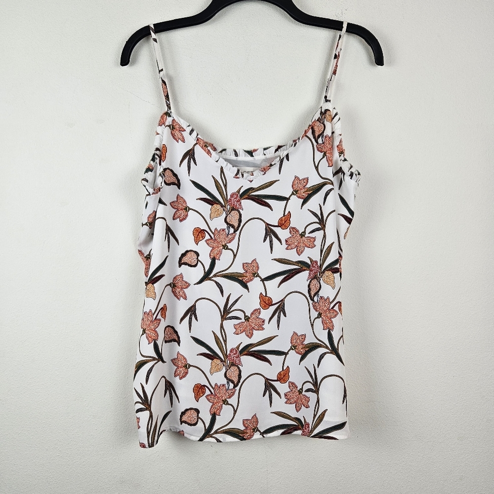 Loft Floral Ruffle Cami Size Medium - Picture 3 of 10
